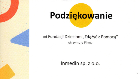 Podziękowania od Fundacji Dzieciom "Zdążyć z Pomocą" ❤